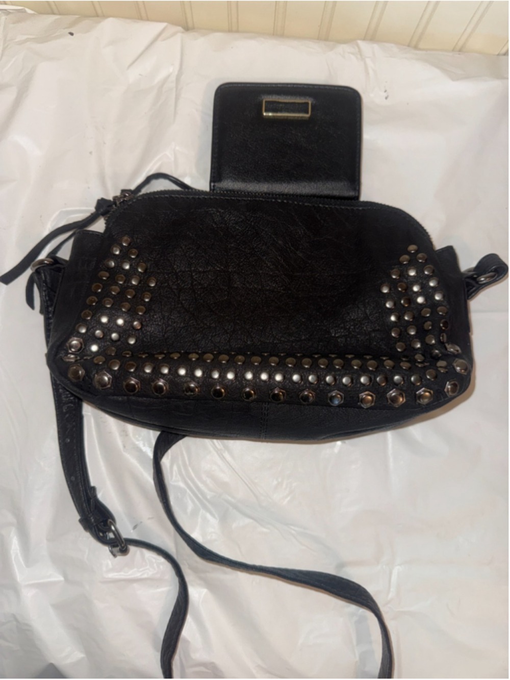 JOELLE HAWKENS LEATHER Small Crossbody Studs boho with wallet